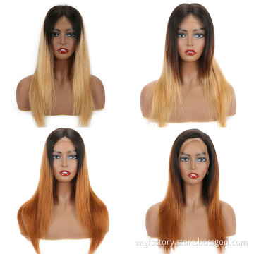 cheap 1B 99J color lace frontal  human hair wig, two tone color straight lace wigs brazilian hair,human hair wigs